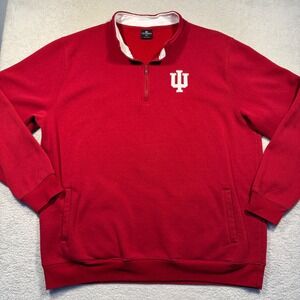 Colosseum Indiana Hoosiers Quarter Zip Pullover Sweatshirt Mens 3XL Red IU